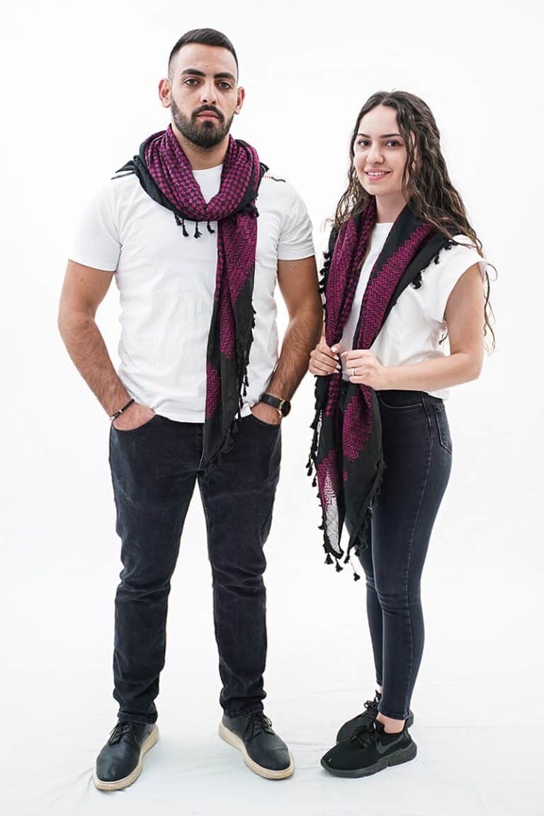Ramallah Black Hirbawi® Kufiya Man and Woman