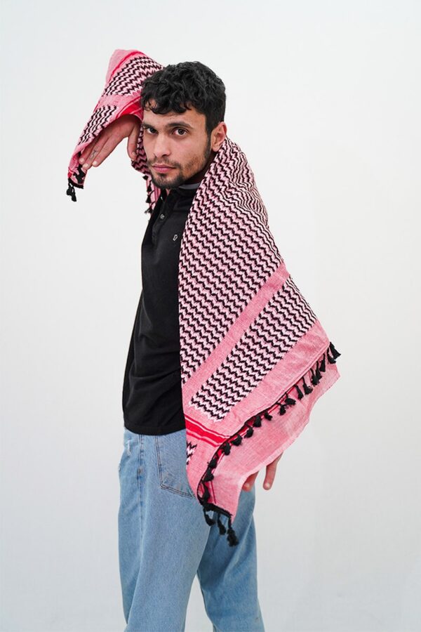 Amal Pink Hirbawi® Kufiya Man Pose