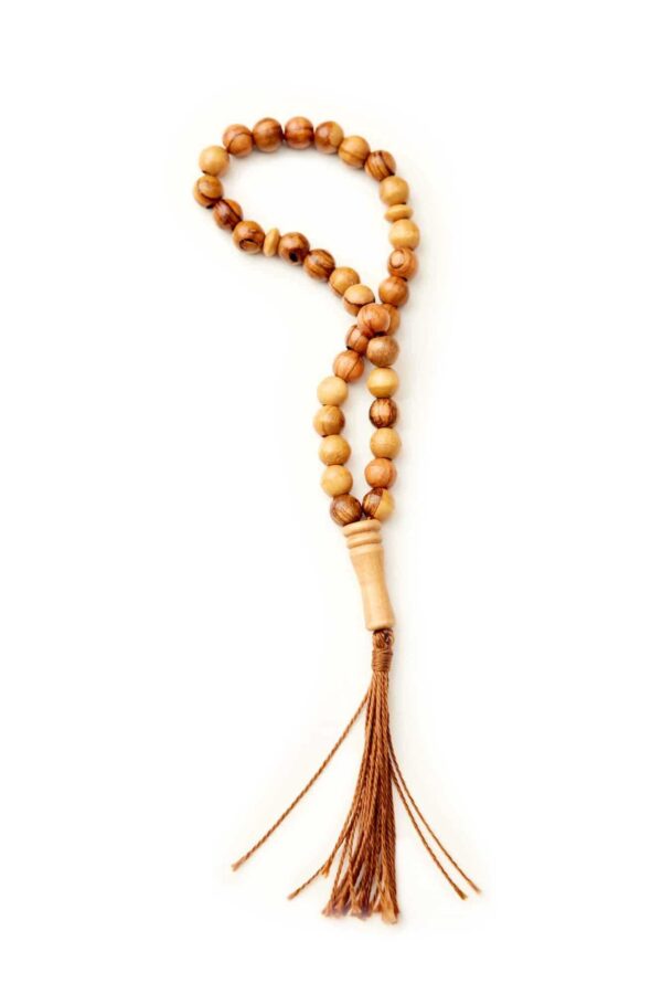Olive wood prayer beads made in Palestine